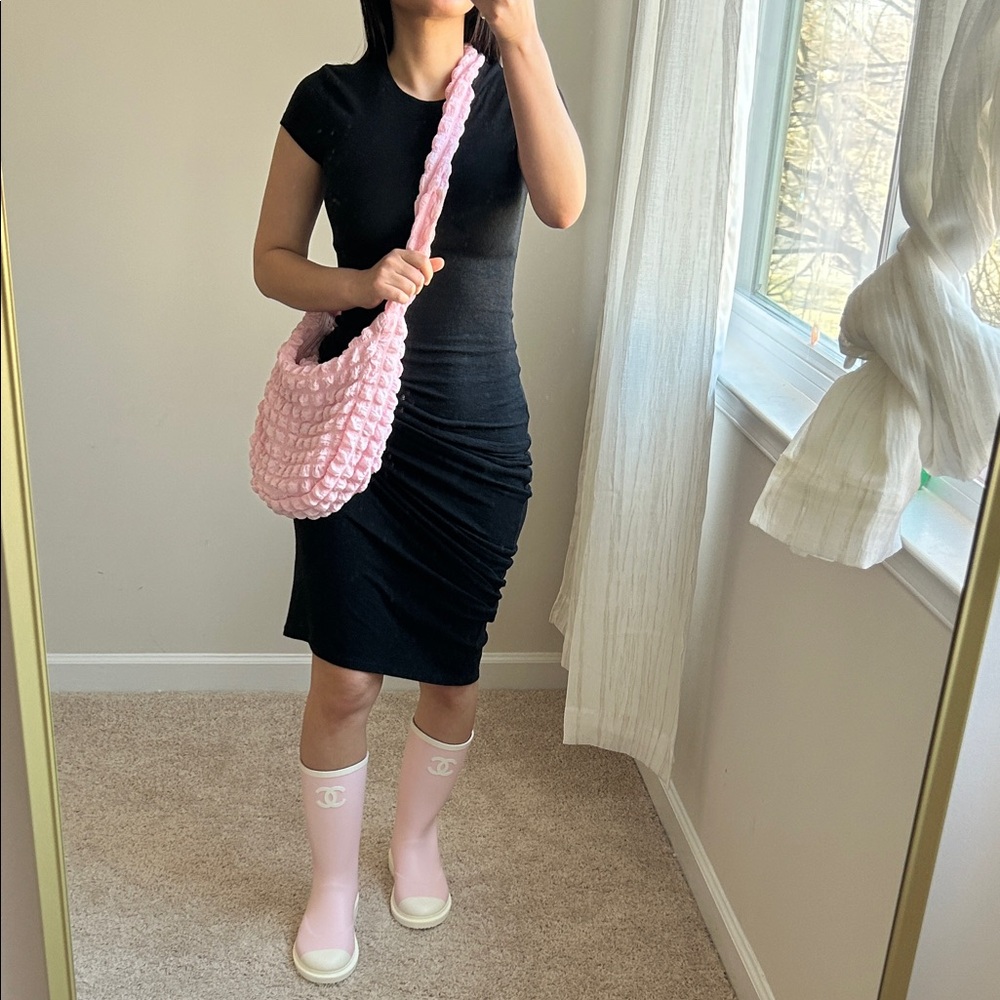 Chanel pink rain boots. 38